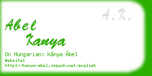 abel kanya business card